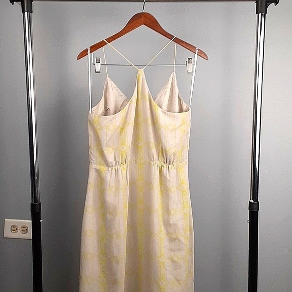 J. CREW Gray & Yellow Racerback Midi Side Slit Sheath Dress - Picture 10 of 12